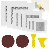 TAIHOBO 12 Stück Aluminium Wand Reparatur Patch Selbstklebend Set, 2/4/6 Zoll Gipskartonplatten Trockenbau Reparatur, mit Schleifpapier und Schaber, Wand Reparatur Weiß zur Reparatur Rissen Löchern