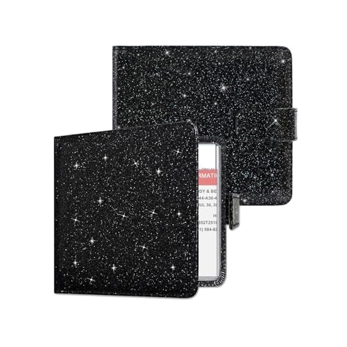 YAVIV Kfz-Registrierungs- und Versicherungshalter, Premium-Leder-Dokumenten-Organizer, cooles Zubehör, A1-Glitter Black, Bling