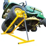 VOUNOT Rasenmäherheber, Rasenmäher Jack, Teleskop Garten Rasenmäher Lifter, Hebevorrichtung 400KG für Mäher-Traktor, Teleskopversion für 30% Speichereinsparung, Gelb