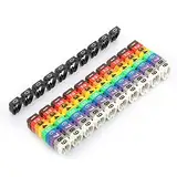 Kabelriemen Drahtmarkierungen Kabelmarkierungen Drahtnummernetiketten Bunte Drahtnummerierungsmarkierung Rohrkabelmarkierung mit Clip-On-Design (100PCS KCM-6MM 6 square)