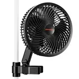 Spider Farmer Grow Ventilator mit Clip, 10-Stufen-Regelung per Knopf oder GGS Smart App (App-Steuerung nur mit GGS-Set), EC-Motor, Oszillierend, IP54, Timer – Leiser 8W Lüfter für Growbox/Zelt