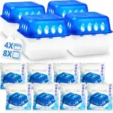Stimo 4x Luftentfeuchter Box mit 8 Nachfüllpacks Raumentfeuchter Feuchtigkeits-Stopper mit Granulat - Beutel (4x Box + 8x Nachfüllpack 400g)