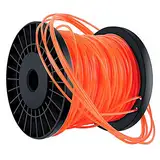 Bosuya Trimmerfaden Trimmer Schnur Rasen Mähfaden 2,4 mm x 100m Orange Rot 5-Kant Mähfaden Nylon Rasentrimmer Faden Durchmesser Dauerhaft