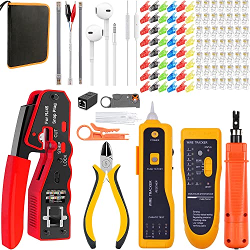 Mayline Professional RJ45 Netzwerkkabel, Netzwerkkabel, Reparatur-Set für Computerwartung, LAN, Abisolierer für Datenmelder, RJ11 (rot)