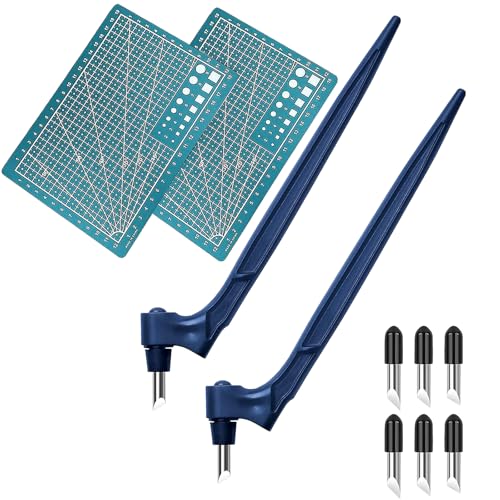 Craft Schneidwerkzeuge Set 10teilig, Neue Edelstahl Bastelmesser Set 360 Grad Präzisions mit 6 Ersatzklingen, 2 Schneidematte, Handwerkszeug Set für Handwerk Scrapbooking Modellbau