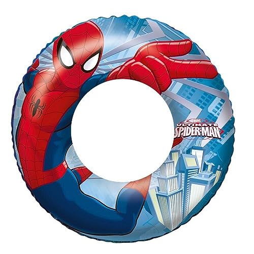 Bestway – Aufblasbarer Spiderman-Lizenz-Schwimmring, Mehrfarbig – 98003B – 56 cm – Outdoor-Spiel ab 36 Monaten, blau