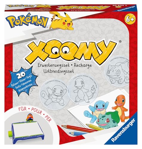 Ravensburger Xoomy Erweiterungsset Pokémon 20239 - Erweiterungsset für den Xoomy Midi oder Maxi, Xoomy Erweiterung mit 20 neuen Motiven, Pokémon Spielzeug