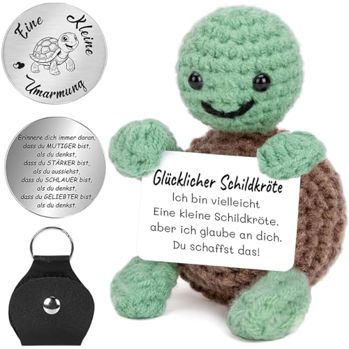 QUANMAITONG Glücksbringer Schildkröte Pocket Hug Geschenk Für Frauen, Lustige Mutmacher Kinder Geschenk Glücksbringer Prüfung，Gute Besserung Geschenke Beste Freundin