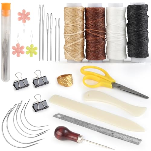 Buchbindematerialien, Buchbindewerkzeuge mit Kunststoffknochenordner, gewachstem Faden, Buchbinder-Kits für Anfänger, Buchbinderbedarf