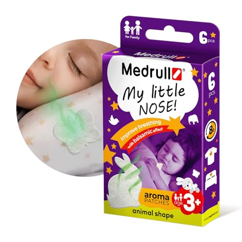 Medrull My Little Nose Animals Aromatisches Pflaster mit Balsam - Verbessert die Nasenatmung mit laufender Nase - Aroma Inhaler für Kinder und Erwachsene Vorbeugung gegen Erkältungen