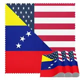 Tischsets, Kratzfest, rutschfest, waschbar, für drinnen und draußen, für Esstisch, Terrasse, Tisch, Küche, Dekoration,Flagge der USA und Venezuelas