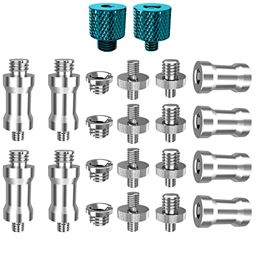Homeet 22 Stück Kamera Schraube Stativ 1/4 auf 3/8 Zoll Schrauben Konverter Gewindeschraube Stativgewinde Adapter Schraube für Kamera, Stativ, Kugelkopf, Einbeinstativ, Schnellwechselplatte