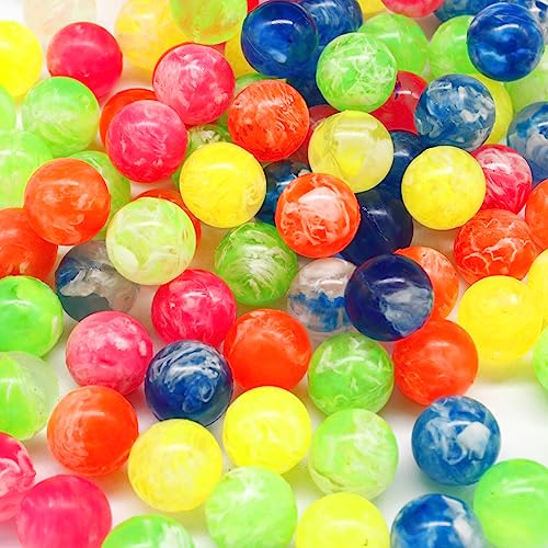 LLMSIX 100 Stück Flummi, Bunt Flummies für Kinder 22mm Kleine Gummi Bouncy Bälle Gemischtes Muster Bouncy Bälle in Bulk Für Geburtstagsfeiern Studienbelohnungen Geschenke