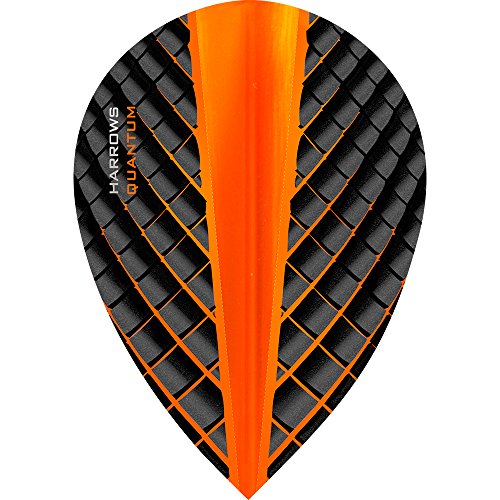 HARROWS Quantum Dart Flights, 100 Micron – Pear – 3D Effekt – Orange – 10 Sets (30)