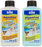 Söll 83349 PlanschbeckenPflege-Set AquaDes & AlgenFrei,je 250 ml - zuverlässige Poolpflege/reinigt & desinfiziert Badewasser/ideal für Planschbecken Kinderpool Whirlpool Hundepool