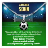 SOFIA FERRER Fussball Geschenke Junge 7, 8, 9, 10, 11, 12 Jahre, Coole Geschenke Für Jungs, Halskette Edelstahl, Fußball Sachen, Junge 10 Jahre Geschenkideen, Sohn, Enkel, Geburtstag (Sohn)