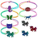 Otuuz 6 Stück Stimmung Charm Armbänder Stimmung Armband mit Anhänger für Kinder Mädchen Geburtstag Party Geschenk, Farbwechsel