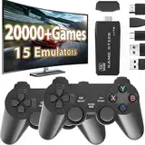 Retro Konsole Spielkonsole Game Stick, 22000+ Spielen Videospielkonsole mit 2 Gamepads, Retro Konsole Plug and Play Game Stick TV 4K HDMI, Spiele Geschenk für Kinder Jungen und Erwachsene (128G PRO+)