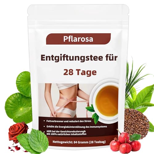 Detox Tee zum Abnehmen, 28-Tage Gewichtsverlust Detox Tee, Natürliche Kräutertee mit Lotusblatt, Cassia-Samen, Hawthorn & Grüntee –Fördert Fettabbau, Entgiftung, Verdauung & Stoffwechsel