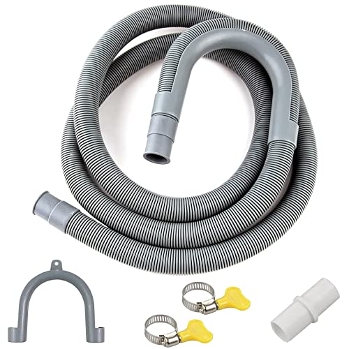 Ablaufschlauch Verlängerung, 1/1.5/2/2.5/3/4/5/6/7M, Abwasserschlauch Spülmaschine, Ablaufschlauch Schlauch Universal, inkl Schlauchverbinder und Schlauchschellen, für Waschmaschine Geschirrspüler