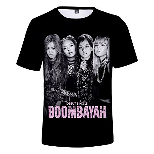 Unisex Kpop Rundhals Kurzarm T-Shirt - Jisoo Lisa Rose Jennie Liebhaber Top Bluse