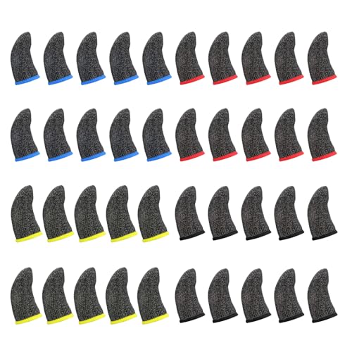 40 Stück Finger Sleeves Thumb Gaming Fingerschutz Finger Sleeve Touch Schweißhemmender Fingerabdeckung Atmungsaktive Screen Daumenhülle Sleeves Fingerbett Sleeve Daumenhülsen für Mobilgerät