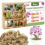 Riare 100g Premium Sphagnum Moss Natürliche Lange Faser Torf Anthrax Pflanzen trocknen, Fleischfresser Pflanzen Orchideen Topf Pflanzen gemischte Orchideen, Fleischfresser, Fleischfrüchte (100g)