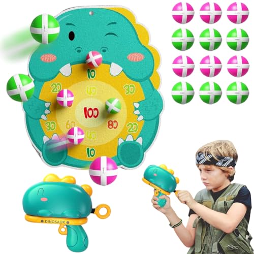 DASIAUTOEM Dartscheibe Schießspielzeug, 12 Bälle Innen im Freien Spiele Dart Board Wurfspiel Spielzeugpistolen mit Zielscheibe, Dinosaurier/Wal Indoor Outdoor für 3-8 Jahre alte Kinder (Dinosaurier)