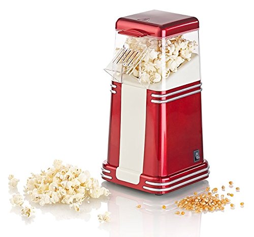 Rosenstein & Söhne Popcornmaschinen: XL-Heißluft-Popcorn-Maschine für bis zu 100 g Mais, 1.200 Watt (Popcornmaschine Heißluft, Mais für Popcornmaschine, Pfannen)