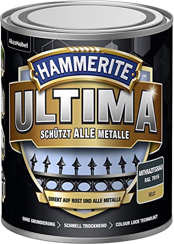 Hammerite metallschutzlack ultima matt anthrazitgrau ral7016 750ml