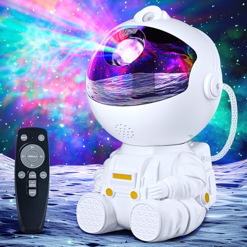 TOCVEOE Sternenhimmel Projektor LED Astronaut Projektor mit Fernbedienung Timer 26 Nebel- und Sternmodelle Verstellbare Helligkeit und Geschwindigkeit 360° Drehbarkeit für Kinder und Erwachsene