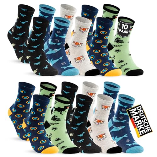 10 Paar Kinder Socken Jungen & Mädchen Baumwolle Kindersocken 54395 (31-34)