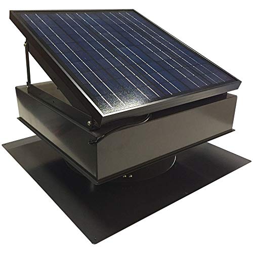 Remington Solar 30 Watt Solar Dachbodenventilator (grau) mit Thermostat,Hagel- und Witterungsbeständiger Solarventilator,Solarbetriebener Dachbodenventilator für Zuhause