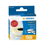 HERMA 10 x Nachfüllrolle für Vario-Klebespender fest haftend 1000 Klebestücke, 1051, weiß, 13x12mm