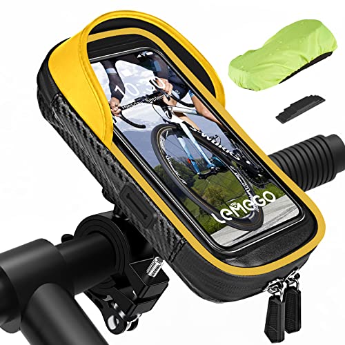 Handyhalterung Fahrrad Wasserdicht Handyhalter Motorrad Handy Halterung 360°Drehbarem Fahrradhalterung Lenkertasche für 4.7-7 Zoll Smartphone mit Regenhaube Fahrradtasche Fahrradlenker Halter Tasche