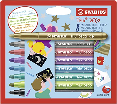 Metallic-Filzstift mit robuster XL-Spitze - STABILO Trio DECO