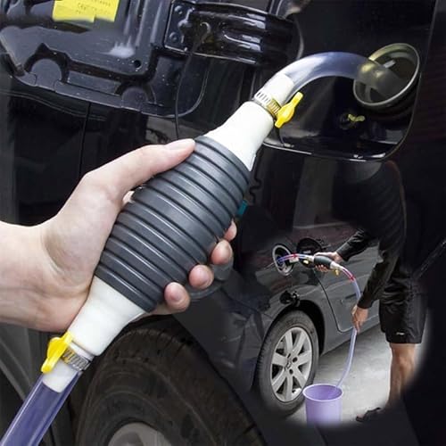 Manuelle Siphonpumpe 2025 Neuestes | Premium Kraftstoff- & Flüssigkeitssauger mit PVC Schlauch | Für Benzin, Diesel, Öl, Wasser, Aquarium | Metallklemme & Benzinfeste Ausführung (1.5 Meter)