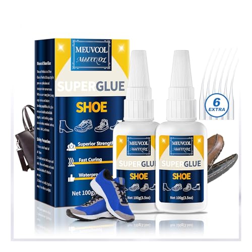 Meuvcol 100g Schuhkleber Extra Stark Wasserfest, Sekundenkleber Für Schuhsohlenkleber, Transparentes Schuhsohlen Reparaturset, Shoe Glue Für Stiefel, Leder, Absätze, Tennisschuhe, Sneaker