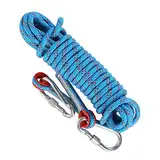 KOSHIFU Kletterseil 8mm Statisches Kletterseil Outdoor Seil Feuerrettungs-Fallschirm-Seil Geflecht Nylon Seil mit 2 Karabinern für Wandern Outdoor Bergsteigen Sport Camping