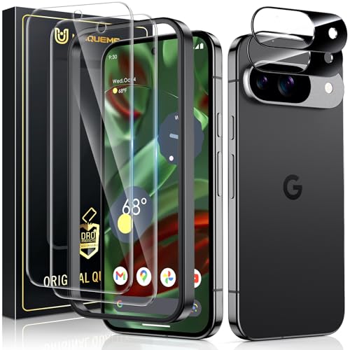 UniqueMe Schutzfolie für Google Pixel 9 für Panzerglas, 2 Stück Google Pixel 9 für Panzerglas mit 2 Stück Kameraschutz Militätstandard Schutzglas, Ultrabeständig, HD-Klar