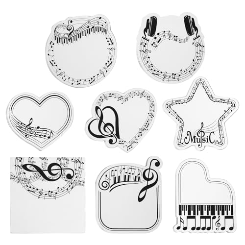 WYYFXY® 8 Stück Musik Haftnotizen, Musik Themed Klebezettel Musiknotizen Selbstklebende Notizzettel Klebend Sticky Notes für Schule, Familie, Büro Checkliste