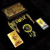 GIBZ Tarot Deck Tarotkarten Vintage Rider Waite Tarot Cards Set Luxus Goldfolie mit Tischdecke Guidebook Box für Anfänger, 78 Stück