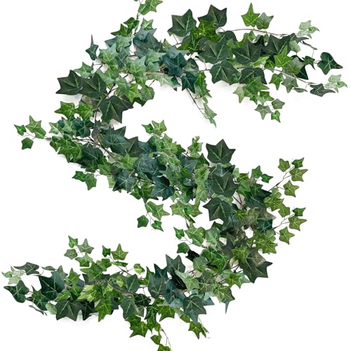 TINA 3 Stück Efeu Künstlich Fake Efeu Girlande Kunstpflanze Hängend Kunstefeu Blätter Girlande Hängepflanze Künstlich Pflanzen Ranken Ivy Vines für Zimmer Wand Balkon Hochzeit Deko (3X Ranken)