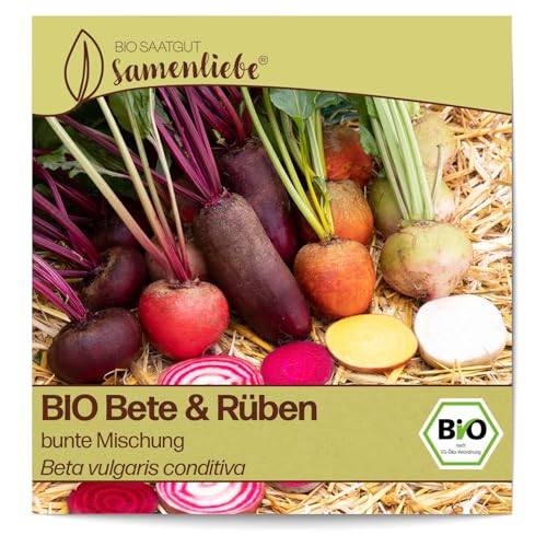 Samenliebe BIO Bete & Rüben Samen alte Sorte bunte Mischung 150 Samen samenfestes Gemüse Saatgut für Gewächshaus Freiland und Balkon BIO Gemüsesamen
