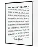KEJPU The Man In The Arena Leinwandbild, Theodore Roosevelt Zitat, Poster, Abschlussgeschenk, Modernes Kunstwerk, Gerahmtes Gemälde für Wohnzimmer, Büro, Heimdekoration, 30,5 x 40,6 cm
