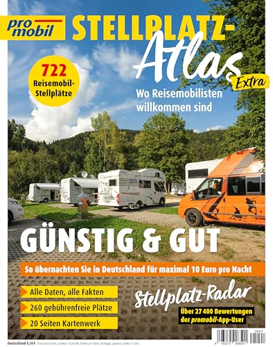 promobil Stellplatz-Atlas 01/2025: Günstig und Gut