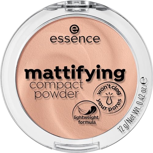 essence cosmetics mattifying compact powder,Puder,Nr. 04 perfect beige,nude,für Mischhaut/unreine Haut,mattierend,matt,vegan,Nanopartikel frei,entspricht unserem CLEAN BEAUTY Standard (12g)