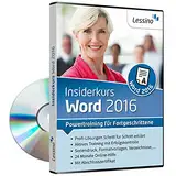 Word 2016 Insiderkurs - Powertraining für Fortgeschrittene | Lernen Sie Schritt für Schritt die effiziente Dokumentbearbeitung z.B. mit Vorlagen, Gliederungen und der Serienbrief-Funktion [1 Nutzer-Lizenz]