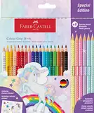 FABER-CASTELL 201543 - Buntstifte Set Einhorn, 24-teilig, bruchsicher, inkl. 6 Sparkle Pastellstifte und Einhorn Sticker