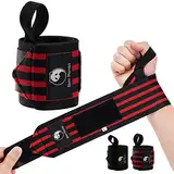 Slim Panda Handgelenk Bandagen, 1 Paar 45 cm Zughilfen Krafttraining Fitness Mit Daumenring, Profi Bandage Handgelenk Handgelenkschoner für Krafttraining, Calisthenics, Crossfit, Frauen und Männer